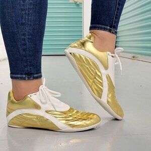 Women's Gold Low Top Sneakers